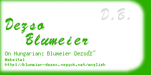 dezso blumeier business card